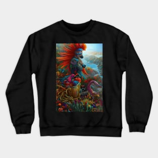 Chambala Waters of Paradise Surrealist painting like digital art of The Sea of Chaos Surrealist style Crewneck Sweatshirt